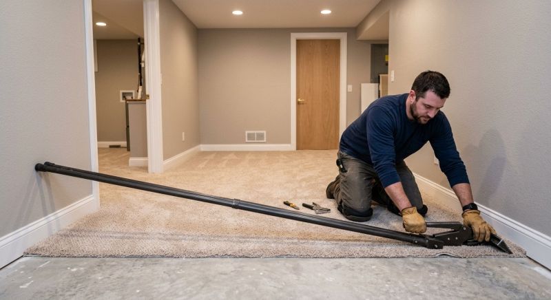 Basement Carpet Stretching in Overland Park, KS