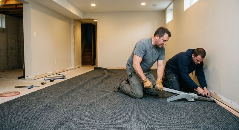 Basement Carpet Stretching in Roswell, GA